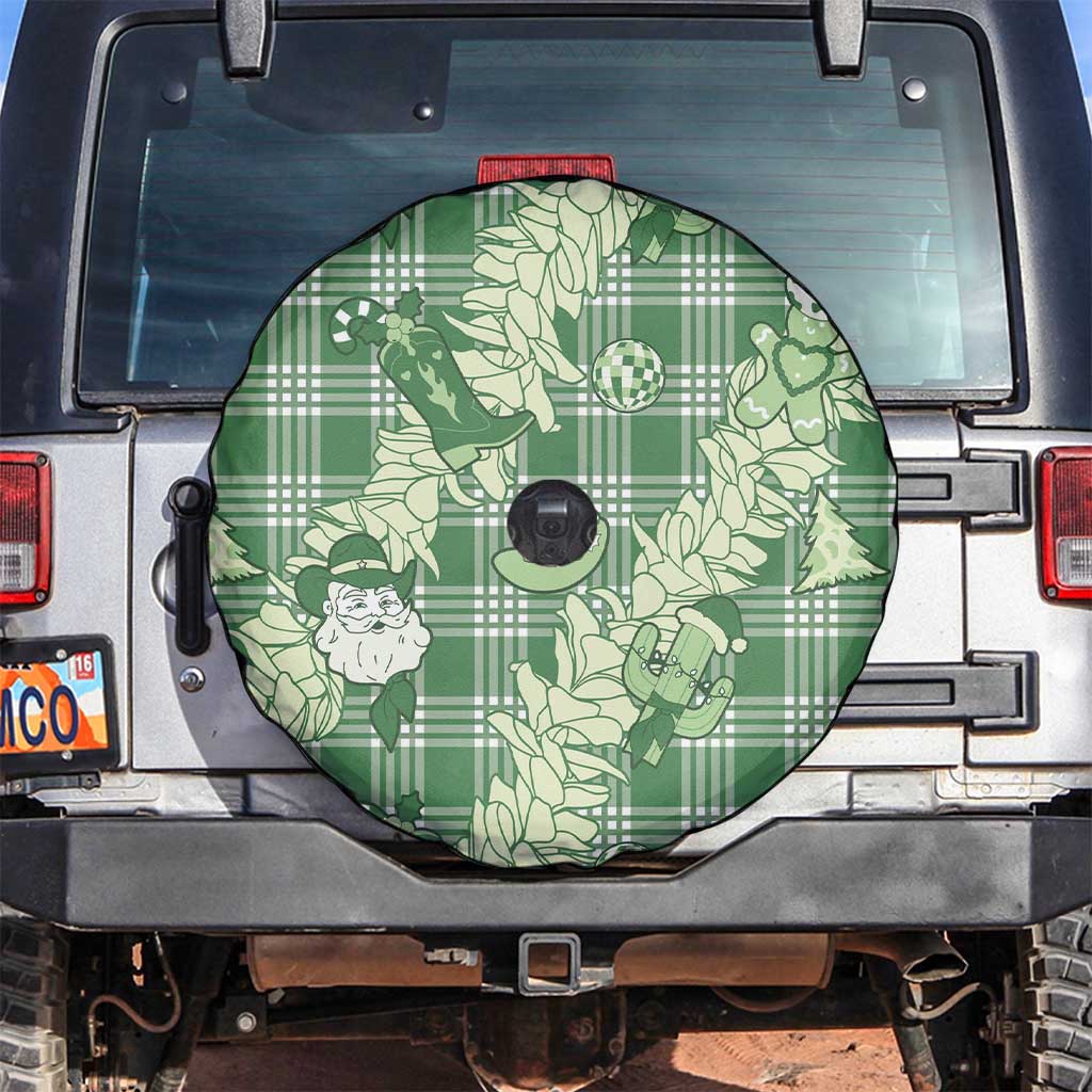 Green Palaka Hawaii Cowboy Christmas Spare Tire Cover Paniolo Mix Maile Lei - Polynesian Pride