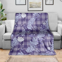 Purple Palaka Hawaii Cowboy Christmas Blanket Paniolo Mix Maile Lei - Polynesian Pride