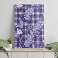 Purple Palaka Hawaii Cowboy Christmas Canvas Wall Art Paniolo Mix Maile Lei - Polynesian Pride