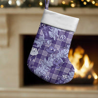 Purple Palaka Hawaii Cowboy Christmas Stocking Paniolo Mix Maile Lei - Polynesian Pride
