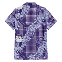 Purple Palaka Hawaii Cowboy Christmas Family Matching Off Shoulder Maxi Dress and Hawaiian Shirt Paniolo Mix Maile Lei - Polynesian Pride