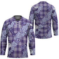 Purple Palaka Hawaii Cowboy Christmas Hockey Jersey Paniolo Mix Maile Lei - Polynesian Pride