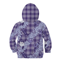 Purple Palaka Hawaii Cowboy Christmas Kid Hoodie Paniolo Mix Maile Lei - Polynesian Pride