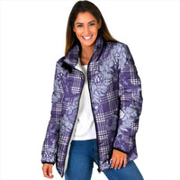 Purple Palaka Hawaii Cowboy Christmas Padded Jacket Paniolo Mix Maile Lei - Polynesian Pride