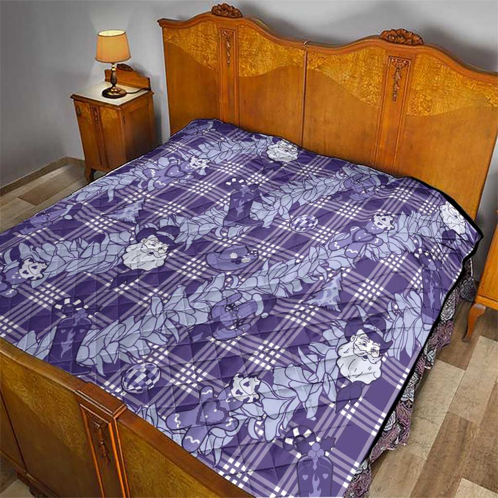 Purple Palaka Hawaii Cowboy Christmas Quilt Paniolo Mix Maile Lei - Polynesian Pride