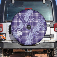 Purple Palaka Hawaii Cowboy Christmas Spare Tire Cover Paniolo Mix Maile Lei - Polynesian Pride