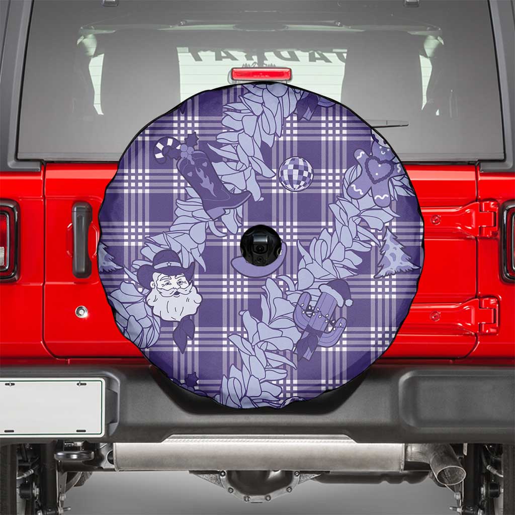 Purple Palaka Hawaii Cowboy Christmas Spare Tire Cover Paniolo Mix Maile Lei - Polynesian Pride