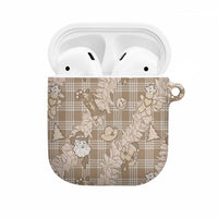 Khaki Palaka Hawaii Cowboy Christmas AirPods Case Paniolo Mix Maile Lei - Polynesian Pride
