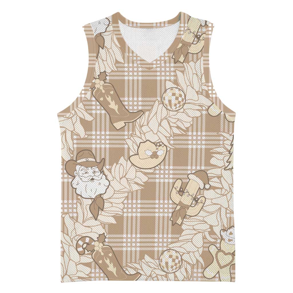 Khaki Palaka Hawaii Cowboy Christmas Basketball Jersey Paniolo Mix Maile Lei - Polynesian Pride