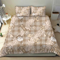 Khaki Palaka Hawaii Cowboy Christmas Bedding Set Paniolo Mix Maile Lei - Polynesian Pride