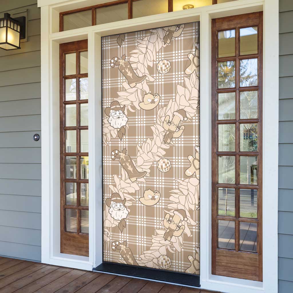 Khaki Palaka Hawaii Cowboy Christmas Door Cover Paniolo Mix Maile Lei - Polynesian Pride