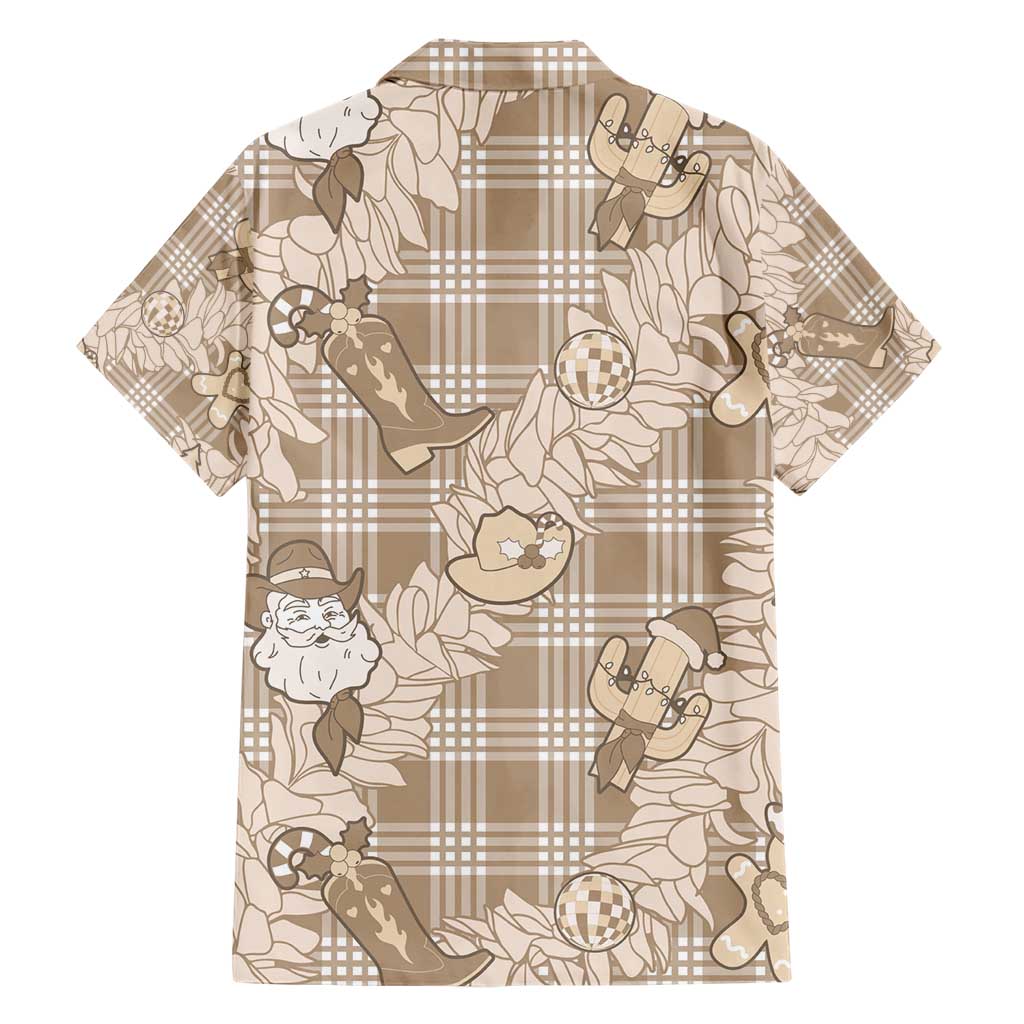 Khaki Palaka Hawaii Cowboy Christmas Hawaiian Shirt Paniolo Mix Maile Lei - Polynesian Pride
