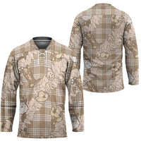 Khaki Palaka Hawaii Cowboy Christmas Hockey Jersey Paniolo Mix Maile Lei - Polynesian Pride