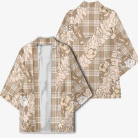 Khaki Palaka Hawaii Cowboy Christmas Kimono Paniolo Mix Maile Lei - Polynesian Pride