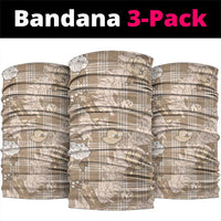 Khaki Palaka Hawaii Cowboy Christmas Neck Gaiter Paniolo Mix Maile Lei - Polynesian Pride