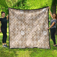 Khaki Palaka Hawaii Cowboy Christmas Quilt Paniolo Mix Maile Lei - Polynesian Pride