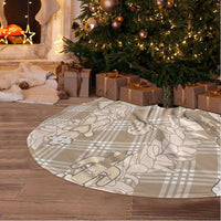 Khaki Palaka Hawaii Cowboy Christmas Tree Skirt Paniolo Mix Maile Lei - Polynesian Pride