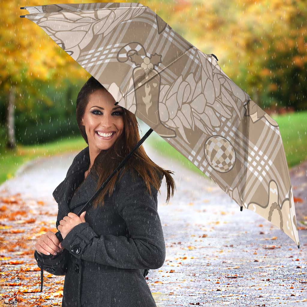 Khaki Palaka Hawaii Cowboy Christmas Umbrella Paniolo Mix Maile Lei - Polynesian Pride