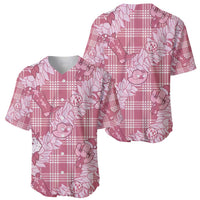 Pink Palaka Hawaii Cowboy Christmas Baseball Jersey Paniolo Mix Maile Lei - Polynesian Pride