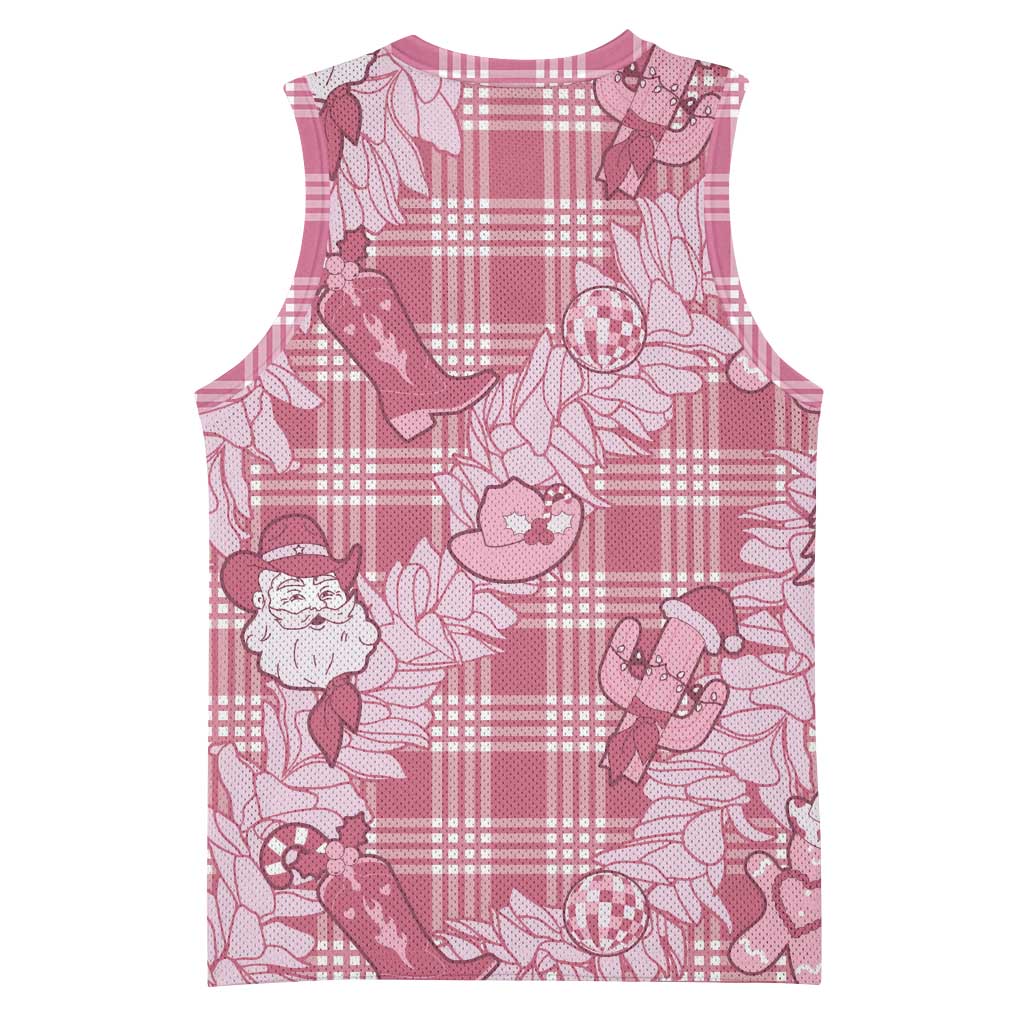 Pink Palaka Hawaii Cowboy Christmas Basketball Jersey Paniolo Mix Maile Lei - Polynesian Pride