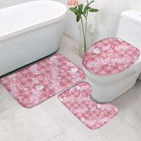 Pink Palaka Hawaii Cowboy Christmas Bathroom Set Paniolo Mix Maile Lei - Polynesian Pride