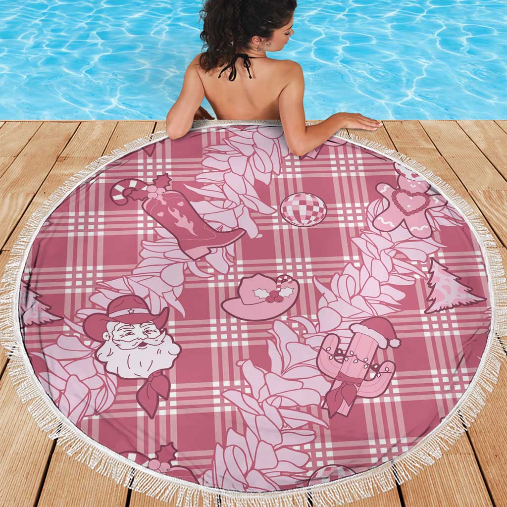 Pink Palaka Hawaii Cowboy Christmas Beach Blanket Paniolo Mix Maile Lei - Polynesian Pride