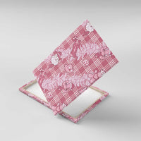 Pink Palaka Hawaii Cowboy Christmas Canvas Wall Art Paniolo Mix Maile Lei - Polynesian Pride