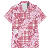 Pink Palaka Hawaii Cowboy Christmas Family Matching Puletasi and Hawaiian Shirt Paniolo Mix Maile Lei - Polynesian Pride