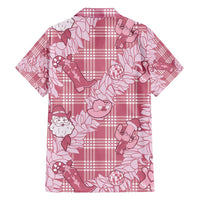 Pink Palaka Hawaii Cowboy Christmas Family Matching Short Sleeve Bodycon Dress and Hawaiian Shirt Paniolo Mix Maile Lei LT7 - Polynesian Pride