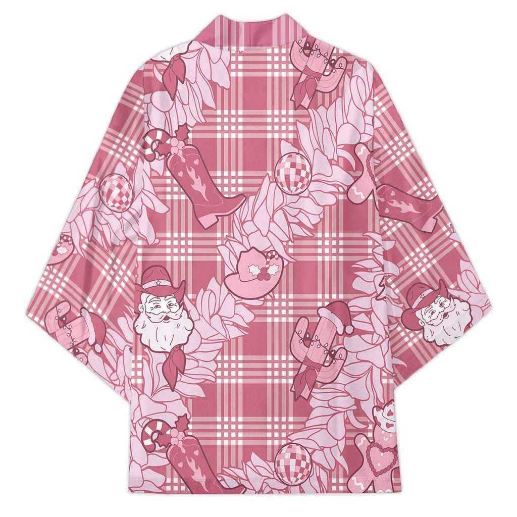 Pink Palaka Hawaii Cowboy Christmas Kimono Paniolo Mix Maile Lei - Polynesian Pride