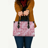 Pink Palaka Hawaii Cowboy Christmas Leather Bag Paniolo Mix Maile Lei - Polynesian Pride