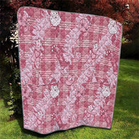 Pink Palaka Hawaii Cowboy Christmas Quilt Paniolo Mix Maile Lei - Polynesian Pride