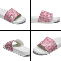 Pink Palaka Hawaii Cowboy Christmas Slide Sandals Paniolo Mix Maile Lei - Polynesian Pride