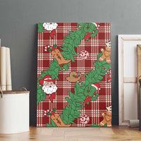 Red Palaka Hawaii Cowboy Christmas Canvas Wall Art Paniolo Mix Maile Lei - Polynesian Pride