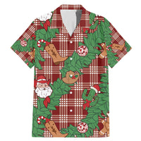 Red Palaka Hawaii Cowboy Christmas Family Matching Mermaid Dress and Hawaiian Shirt Paniolo Mix Maile Lei - Polynesian Pride