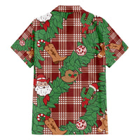 Red Palaka Hawaii Cowboy Christmas Hawaiian Shirt Paniolo Mix Maile Lei - Polynesian Pride