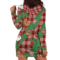 Red Palaka Hawaii Cowboy Christmas Hoodie Dress Paniolo Mix Maile Lei - Polynesian Pride