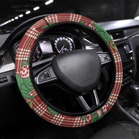Red Palaka Hawaii Cowboy Christmas Steering Wheel Cover Paniolo Mix Maile Lei - Polynesian Pride