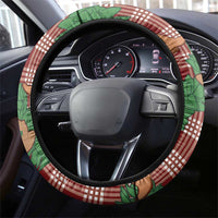Red Palaka Hawaii Cowboy Christmas Steering Wheel Cover Paniolo Mix Maile Lei - Polynesian Pride