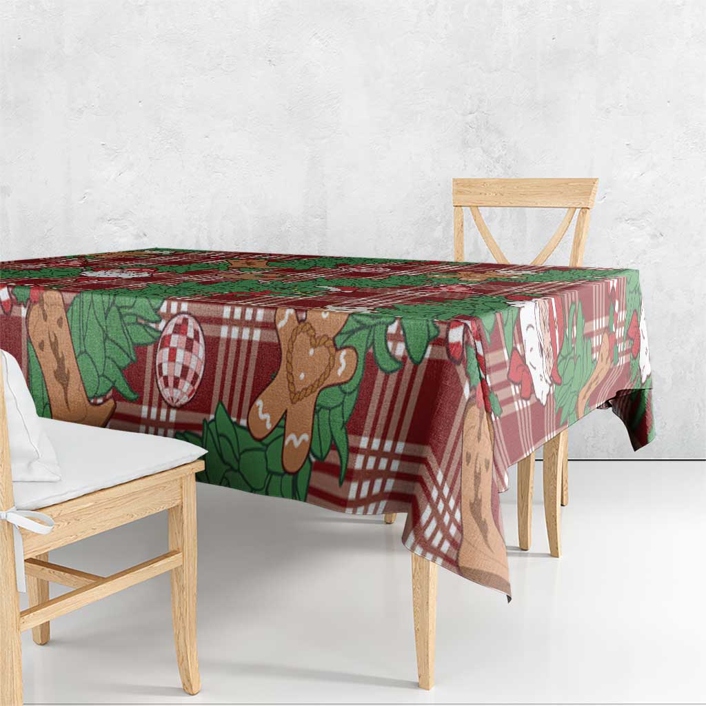 Red Palaka Hawaii Cowboy Christmas Tablecloth Paniolo Mix Maile Lei - Polynesian Pride