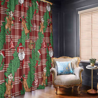 Red Palaka Hawaii Cowboy Christmas Window Curtain Paniolo Mix Maile Lei - Polynesian Pride