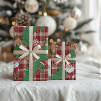 Red Palaka Hawaii Cowboy Christmas Wrapping Paper Paniolo Mix Maile Lei