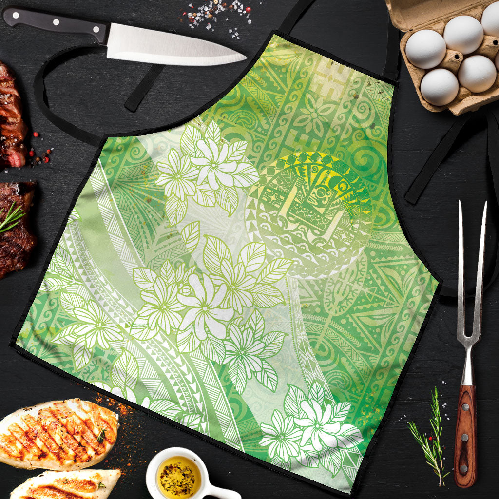 Tahiti Tiare Marble Glaze Apron Spring Green LT7 Yellow Green - Polynesian Pride