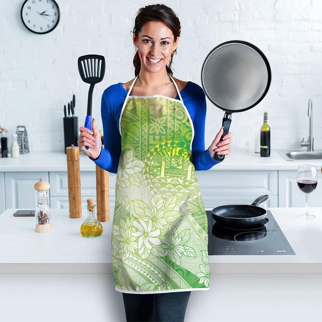 Tahiti Tiare Marble Glaze Apron Spring Green LT7 - Polynesian Pride