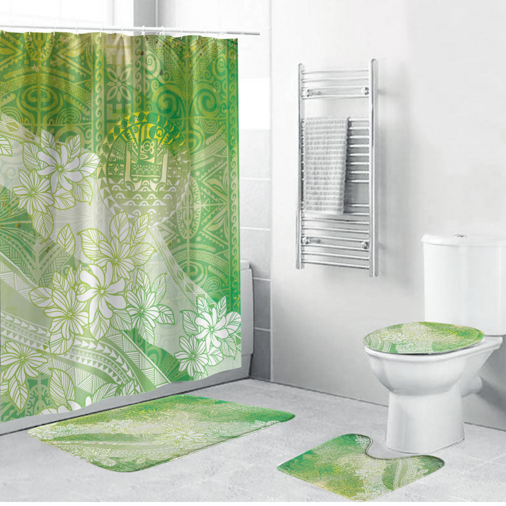 Tahiti Tiare Marble Glaze Bathroom Set Spring Green LT7 Bathroom Set (4 pcs) Yellow Green - Polynesian Pride