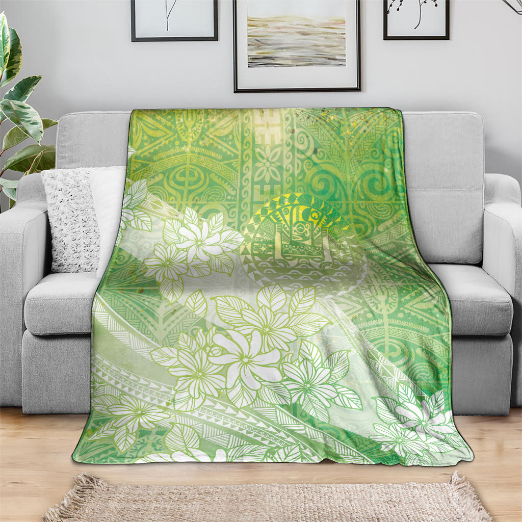 Tahiti Tiare Marble Glaze Blanket Spring Green LT7 - Polynesian Pride