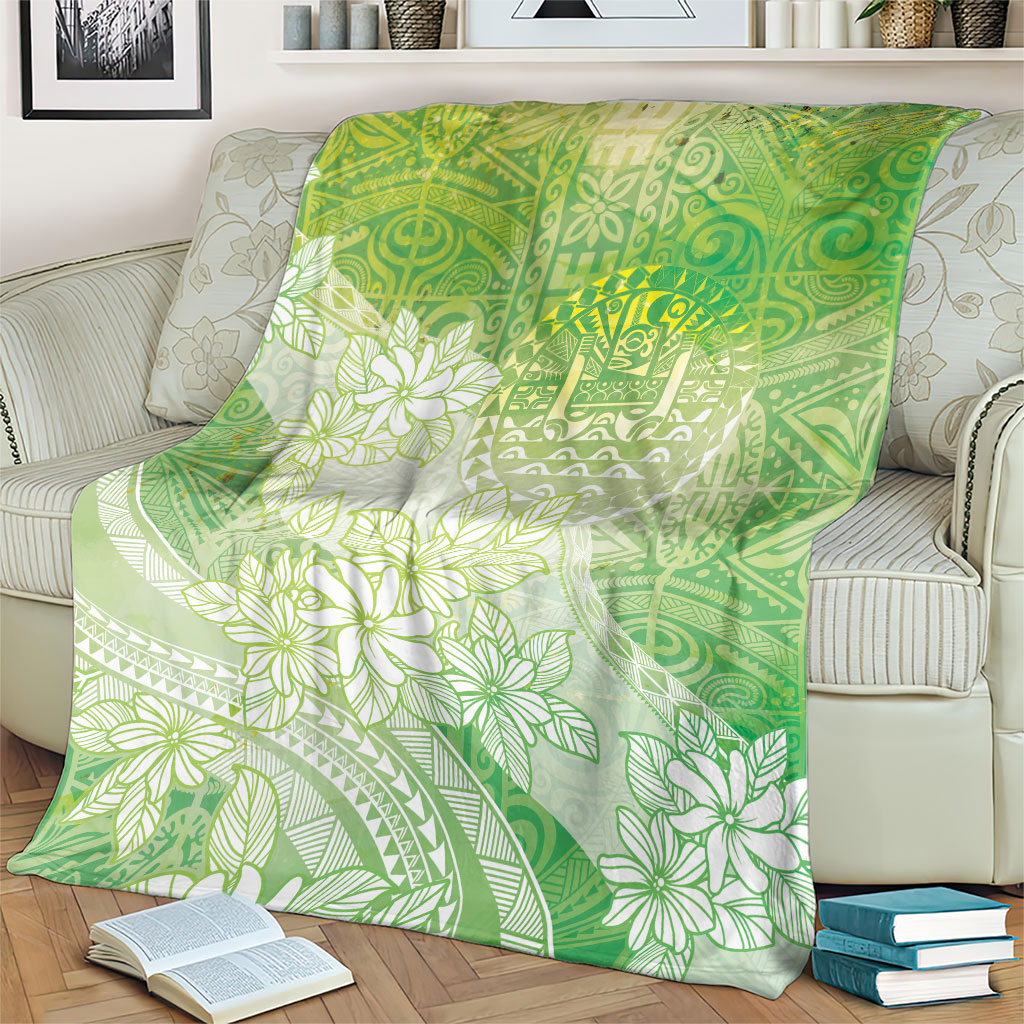 Tahiti Tiare Marble Glaze Blanket Spring Green LT7 - Polynesian Pride
