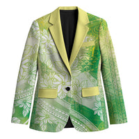 Tahiti Tiare Marble Glaze Blazer Spring Green LT7 Unisex Yellow Green - Polynesian Pride