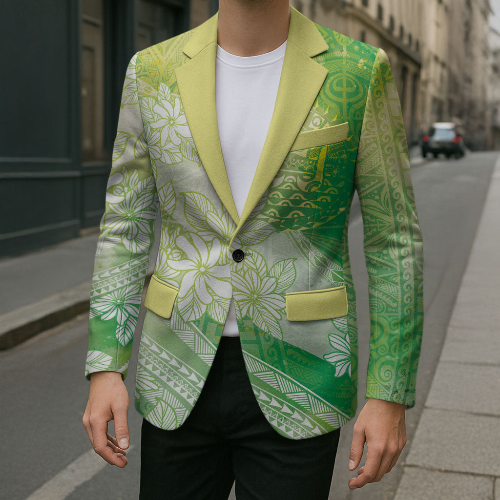 Tahiti Tiare Marble Glaze Blazer Spring Green LT7 - Polynesian Pride