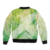 Tahiti Tiare Marble Glaze Bomber Jacket Spring Green LT7 - Polynesian Pride